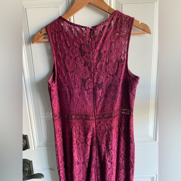Lulus Music of the Heart, Burgundy lace maxi dress - Picture 2 of 5
